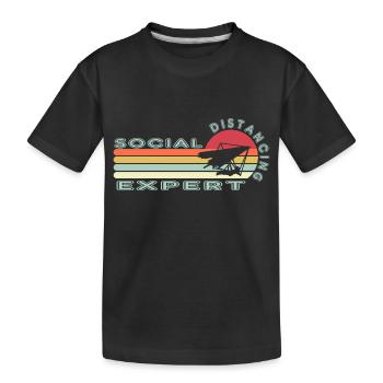 Social distancing Expert Hang Gliding - Kinder Premium Bio T-Shirt - Schwarz - Vorne