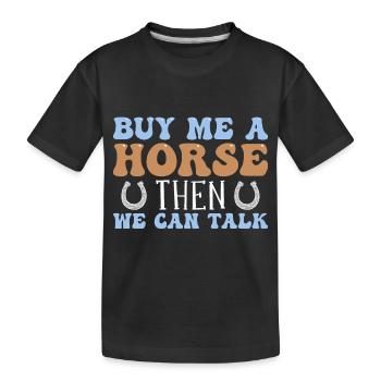 Horse riding Equestrian sport - Kids' Premium Organic T-Shirt - black - Front
