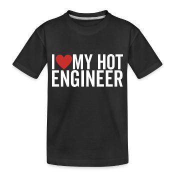 Ich liebe meinen heißen Ingenieur - Kinder Premium Bio T-Shirt - Schwarz - Vorne