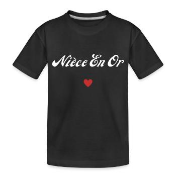 nièce en or - T-shirt bio Premium Enfant - noir - Devant
