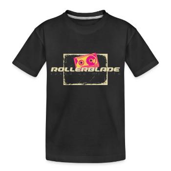 80s tape rollerblader - Kinder Premium Bio T-Shirt - Schwarz - Vorne