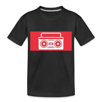 Hip Hop Beat Producer Retro Ghetto Blaster 1990s - Kinder Premium Bio T-Shirt - Schwarz - Vorne