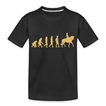 Évolution de l’équitation - T-shirt bio Premium Enfant - noir - Devant