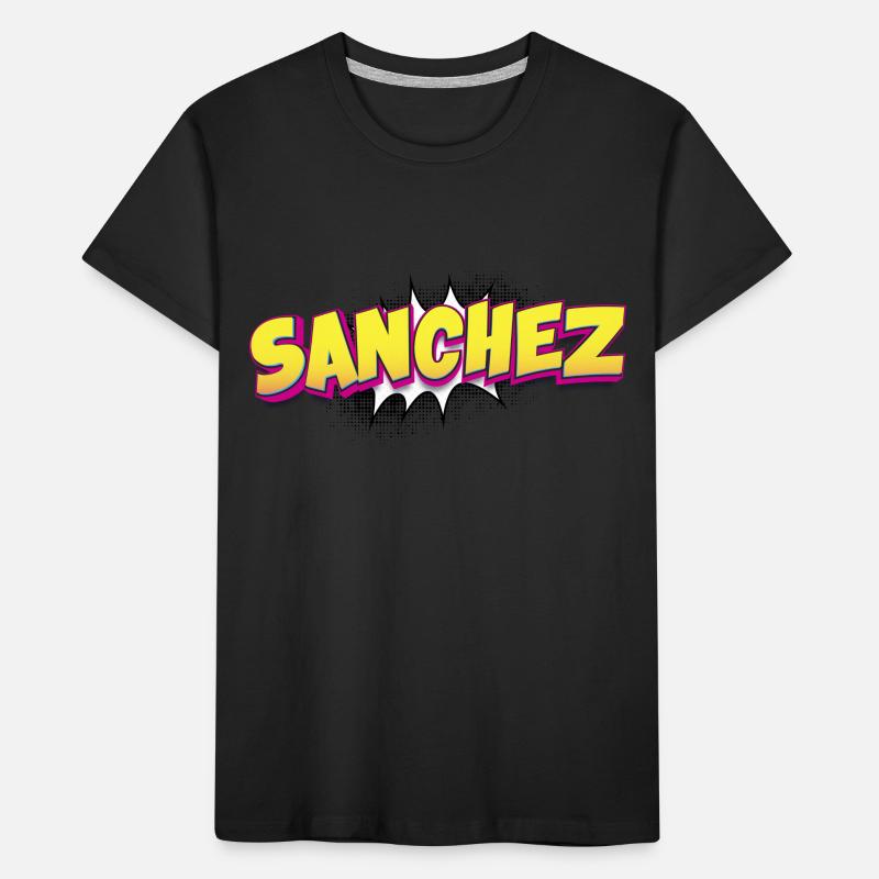 Sanchez Benutzerdefinierter Name Comic-Buch-Stil Pop-Art, Kinder Premium Bio T-Shirt