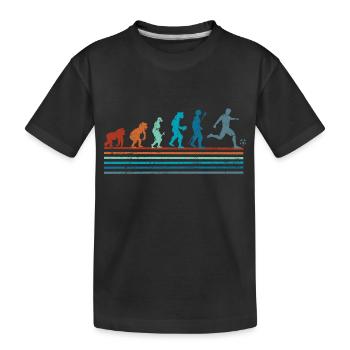 Vintage Retro Fußball Evolution - Kinder Premium Bio T-Shirt - Schwarz - Vorne