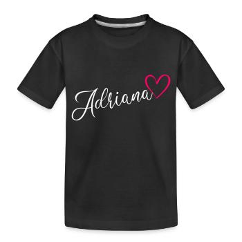 Adriana Nom Prénom Coeur Rose - T-shirt bio Premium Enfant - noir - Devant