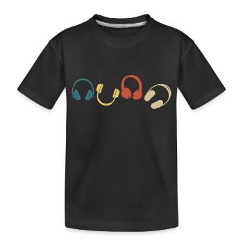 casque audio rétro vintage - T-shirt bio Premium Enfant - noir - Devant