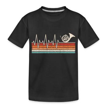 Horn Heartbeat - Kids' Premium Organic T-Shirt - black - Front