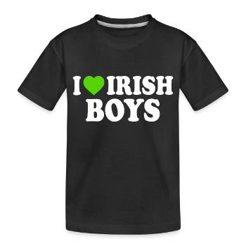 I love irish boys - Kinder Premium Bio T-Shirt - Schwarz - Vorne