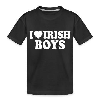 I love irish boys - Kinder Premium Bio T-Shirt - Schwarz - Vorne