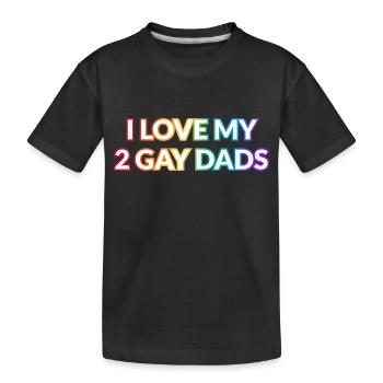 J’aime mes 2 papas gays GAY PRIDE - T-shirt bio Premium Enfant - noir - Devant
