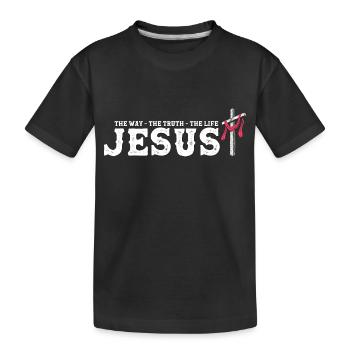Jesus - The Way The Truth The Life - Redeemed - Kids' Premium Organic T-Shirt - black - Front