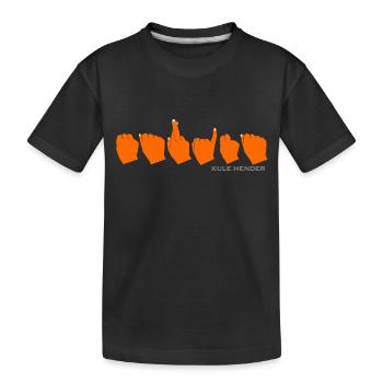 Marina (orange with white nails) - Kids' Premium Organic T-Shirt - black - Front