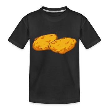Chicken Nugget Liebhaber Chicken Nuggets - Kinder Premium Bio T-Shirt - Schwarz - Vorne