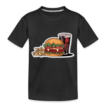 HAMBURGER FAST FOOD SNACK BUN BURGER - Kinder Premium Bio T-Shirt - Schwarz - Vorne