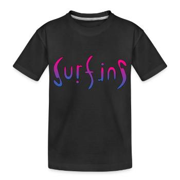 Surfing - Kids' Premium Organic T-Shirt - black - Front