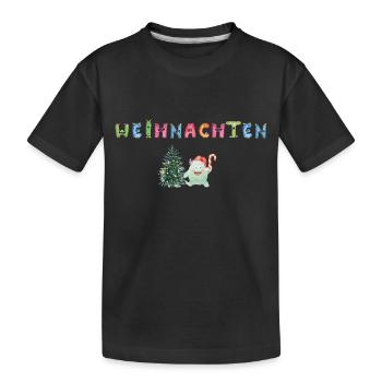 Monsterbuchstaben: Weihnachten Festlich & Fröhlich - Kinder Premium Bio T-Shirt - Schwarz - Vorne