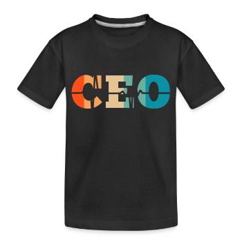 Retro Heartbeat Chief Executive Officer - Kids' Premium Organic T-Shirt - black - Front