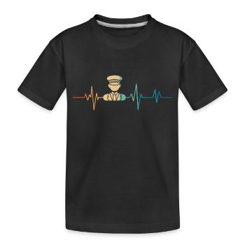 Herzschlag Retro Taxifahrer - Kinder Premium Bio T-Shirt - Schwarz - Vorne
