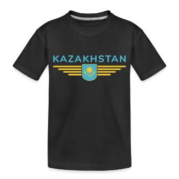Kasachstan Design – Steppe und Tradition - Kinder Premium Bio T-Shirt - Schwarz - Vorne