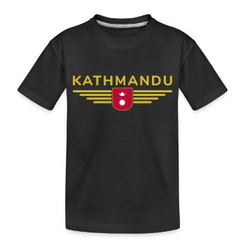 Kathmandu Design – Nepals Herz - Kinder Premium Bio T-Shirt - Schwarz - Vorne