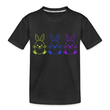 osterhase 3 - Kinder Premium Bio T-Shirt - Schwarz - Vorne