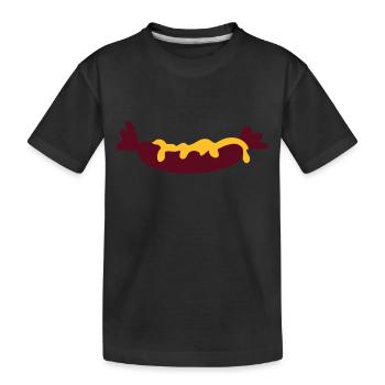 saucisse à la moutarde / sausage with mustard (2c - T-shirt bio Premium Enfant - noir - Devant