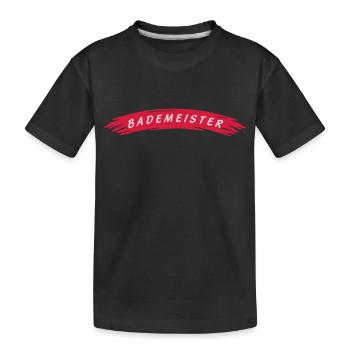 Bademeister Rückenschild - Kinder Premium Bio T-Shirt - Schwarz - Vorne