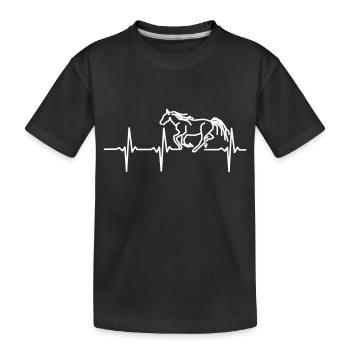 Mon cœur bat pour chevaux - T-shirt bio Premium Enfant - noir - Devant