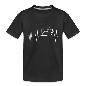 Rythme cardiaque à coudre | Machine à coudre DIY | - T-shirt bio Premium Enfant - noir - Devant