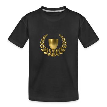 Schnitt und Lorbeeren - Kinder Premium Bio T-Shirt - Schwarz - Vorne