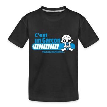 annonce grossesse - c'est un garçon - T-shirt bio Premium Enfant - noir - Devant