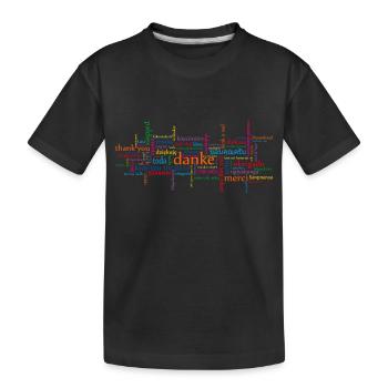 Danke in versch. Sprachen - Kinder Premium Bio T-Shirt - Schwarz - Vorne