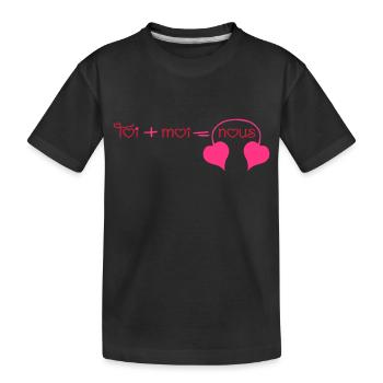 Du + Ich = Wir hearts (1c) - Kinder Premium Bio T-Shirt - Schwarz - Vorne