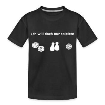 Nur spielen - Kinder Premium Bio T-Shirt - Schwarz - Vorne