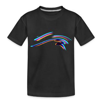 linien bunt farbig effektwelle wellen linie linien - Kinder Premium Bio T-Shirt - Schwarz - Vorne