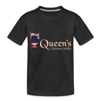 Britische Königin Monarchie Platin-Jubiläum 70. Jahr - Kinder Premium Bio T-Shirt - Schwarz - Vorne