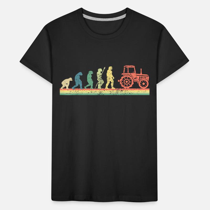 Traktor Evolution Bauer Farmer Tractor Landwirt Kinder Premium Bio T-Shirt