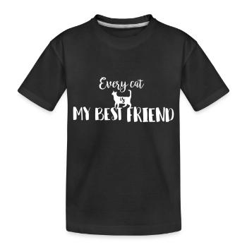 CHAT AMIS CHATS AMOUR AMIS CHAT MOTIFS DE CHAT - T-shirt bio Premium Enfant - noir - Devant