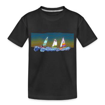 Sailboats - Kids' Premium Organic T-Shirt - black - Front
