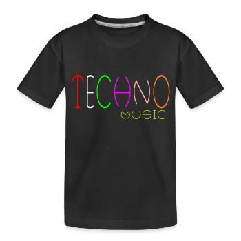 musique techno - T-shirt bio Premium Enfant - noir - Devant