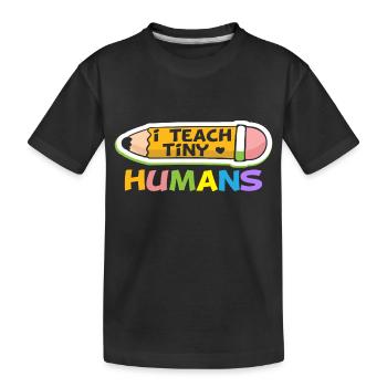 J’enseigne aux petits humains - T-shirt bio Premium Enfant - noir - Devant