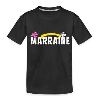 Marraine Baptême Auréole Anges - T-shirt bio Premium Enfant - noir - Devant