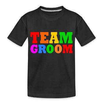 Team groom - Kids' Premium Organic T-Shirt - black - Front