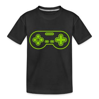 Retro Gamer ancienne manette - T-shirt bio Premium Enfant - noir - Devant