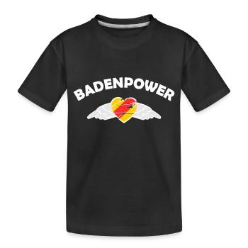 Die Macht aus Baden - Kinder Premium Bio T-Shirt - Schwarz - Vorne