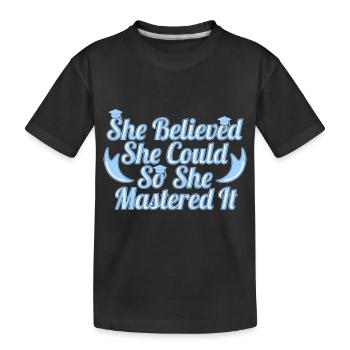 Master Abschluss Universität - Kinder Premium Bio T-Shirt - Schwarz - Vorne