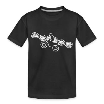 Motorcross Mofa Motorradfahrer Geschenk Motorrad - Kinder Premium Bio T-Shirt - Schwarz - Vorne