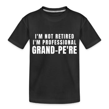 Grand-pere. grand-pere gift - Kids' Premium Organic T-Shirt - black - Front