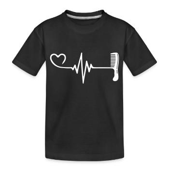 Peigne Coiffeur Pulse Heart Love - T-shirt bio Premium Enfant - noir - Devant